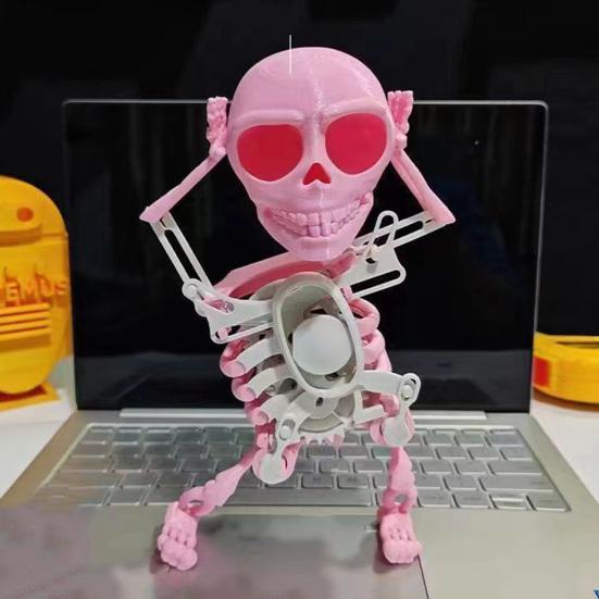 Kids Wind-up Dancing Skeleton Toy No Need Battery 3D Print Shaking Skull Doll Spring Clockwork Toy Desktop Decor Children Adults Birthday Gift