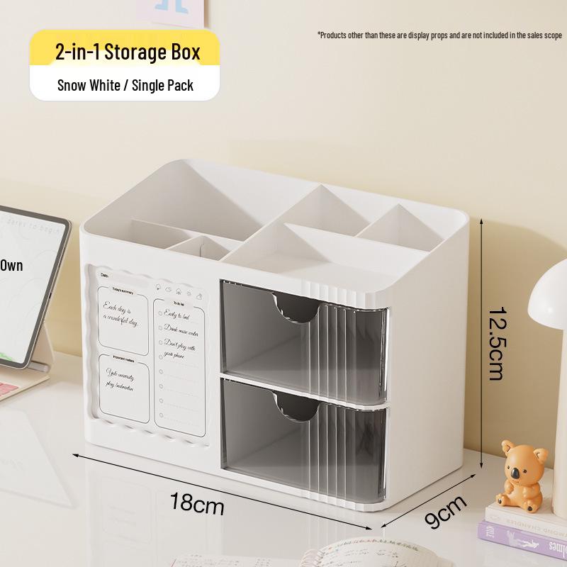Student Dormitory Pen Holder & Transparent Drawer Storage Box: Multi-functional, Stackable, Office Organizer