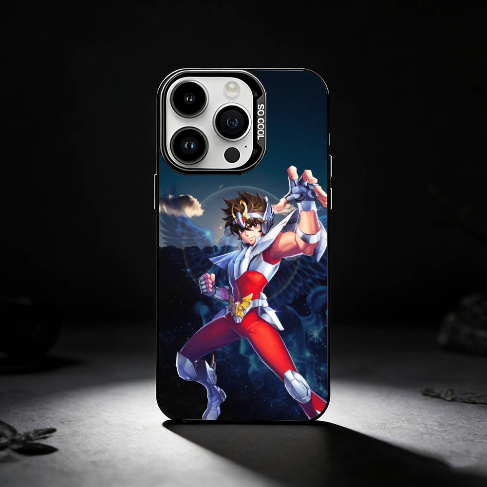 S-Saint Seiya Knights Zodiac Phone Case For iPhone 17,16,15,14,13,12,11 Plus,Pro Max,XS,Colored Silver Phone Case