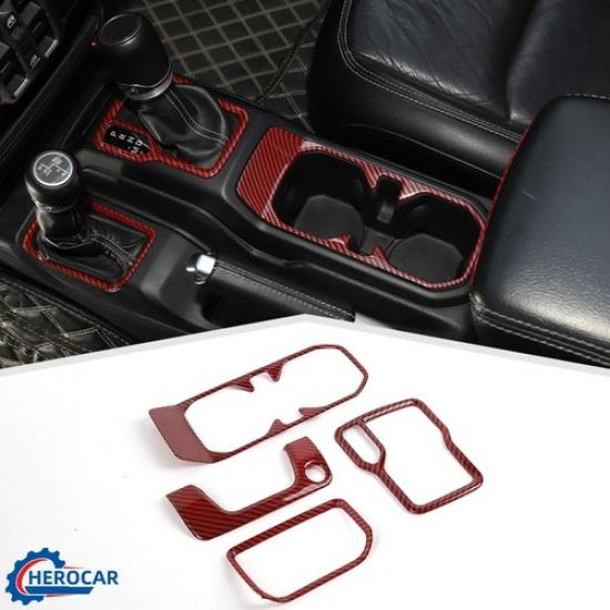 

Console Gear Shift Cup Holder Cover Trim Kit For Jeep Wrangler JL JT Accessories