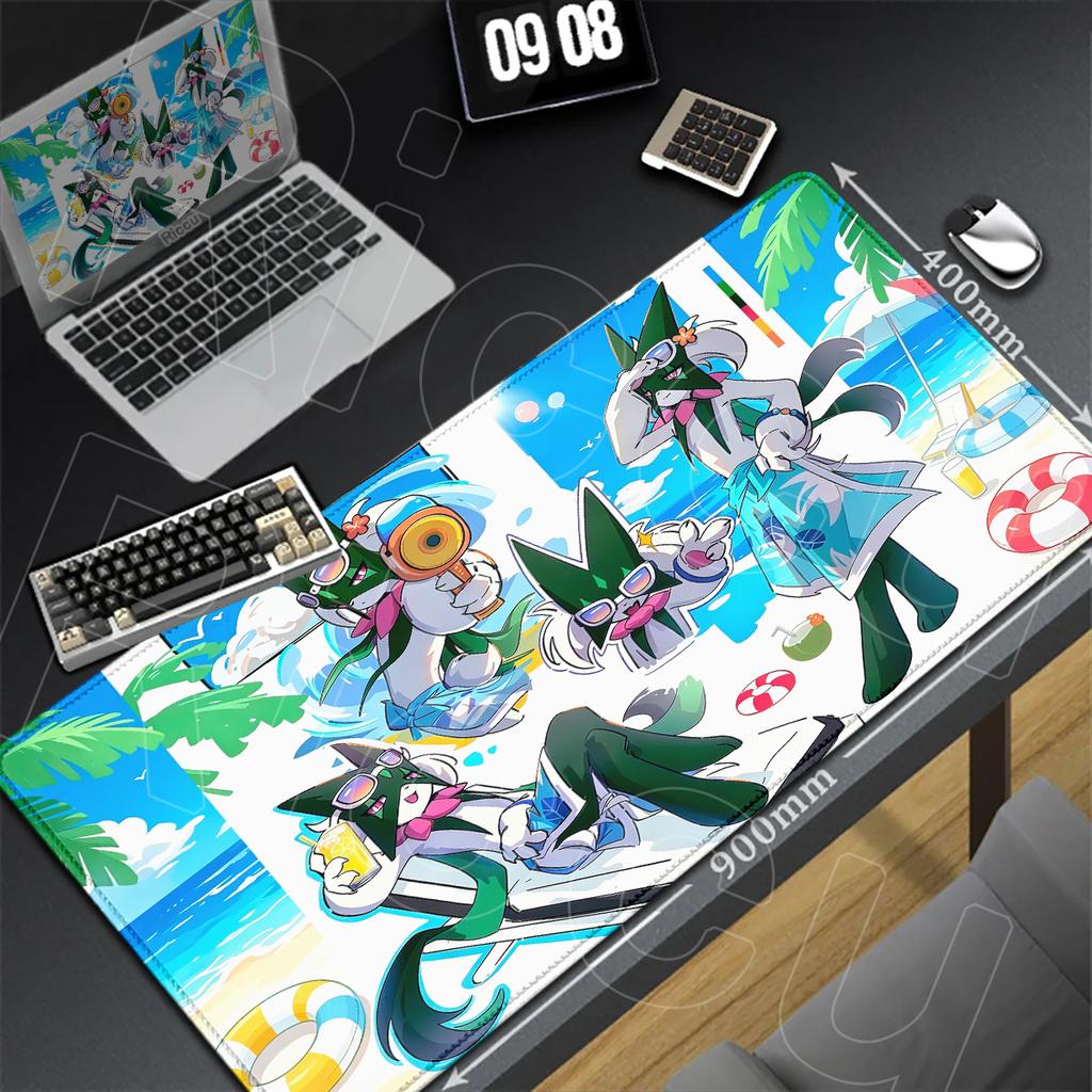 Large Locking Edge Extended Desktop Keyboard Mats Anime Cute Meowscarada Mouse Pad Xxl Gaming Office Speed Rubber Carpet