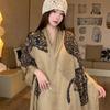 American Retro Leopard Shawl Women's Old Money Style Light Luxury Fashion Temperament Scarf High-end Leopard Print Silk Scarf Scarf