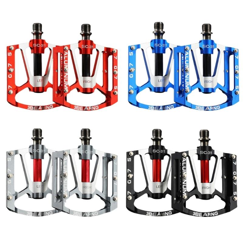 Aluminum Alloy Flat Pedal 3 Seal Bearings Nonslip Bicycles Pedals Cycling Platform Pedals for Road Bike Cycling