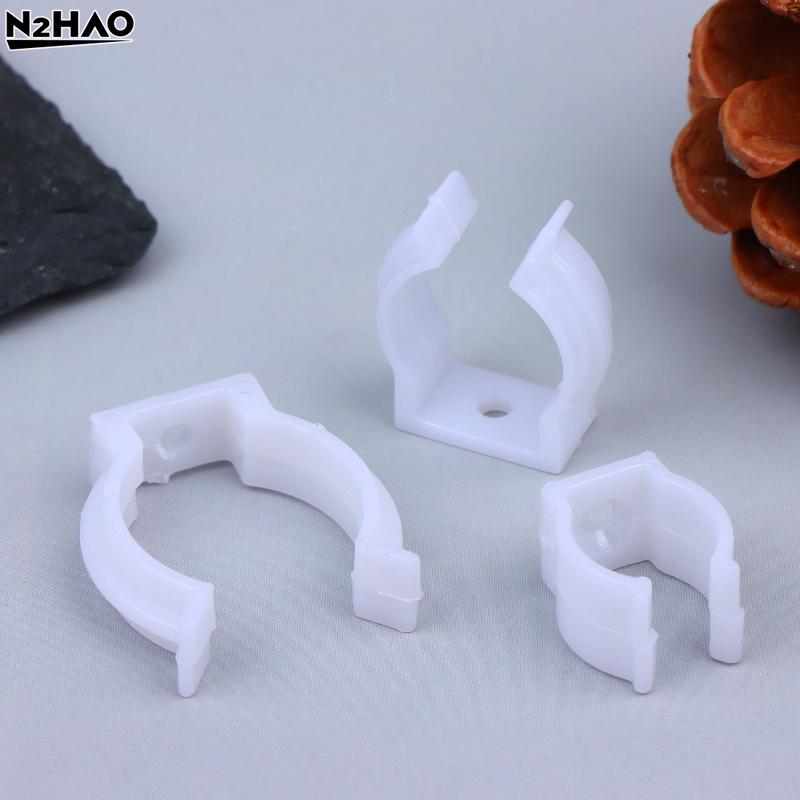 100Pcs Plastic T5 T8 LED Round Neon Fixed Clip Plastic Buckle Transparent White Connector Holder Silica Gel Tube Accessories