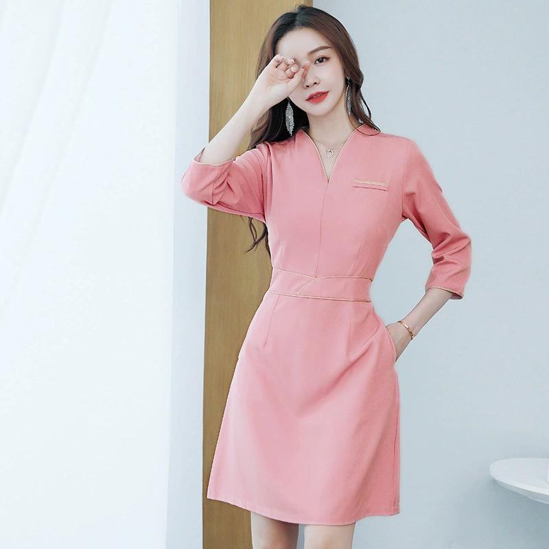 

Женское модное платье для ушей, косметолог, массажист, педикюр, массаж, эластичное рабочее платье XS