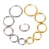 10 Stück 316L Edelstahl Creolen Ohrringe Damen Herren Punk Hiphop Kreisförmige Ohrstecker Ring Schmuck Goldfarbe Zubehör Großhandel