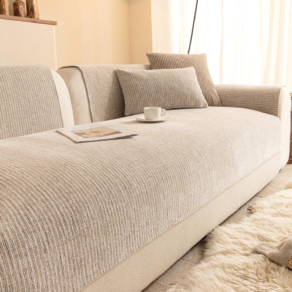 New Couch Protection Cover Sofa Mats Wear-Resistant Sofa Cover Simple Stripe Couch Pads Universal Dustproof Cloths Can Be Reused