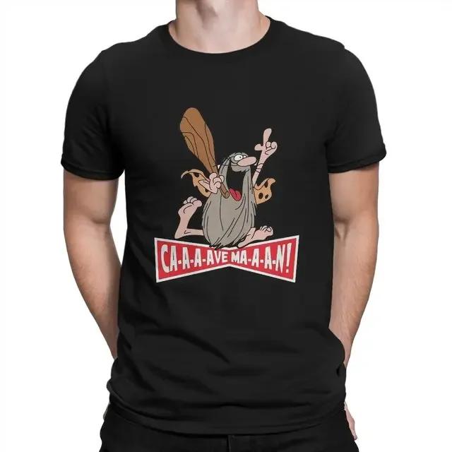 Funny Captain Caveman Cavey 1980s Cartoon Print Tops Men Clothing Ropa Hombre Camisetas Hanna Barbera Graphic TShirt Oversized