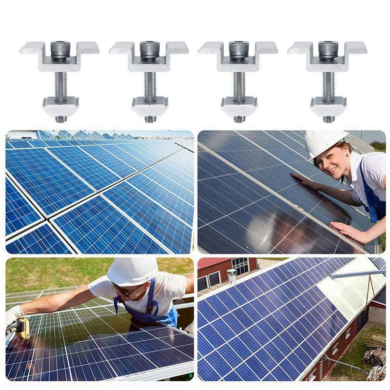 A03F-32Pack Solar Panel Mounting Brackets, Solar Panel End Clamps, Centre Clamps, For PV Solar Panel Solar Module 30Mm