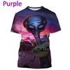Fashionable New Casual Short Sleeved Alien Fun Pattern Men's T-shirt Alien 3D Printed Street Round Neck Short Sleeved Top