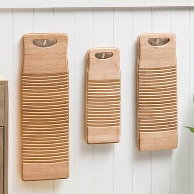 Waschbrett, traditionelles Design, rutschfest, spart Mühe, langlebig, Aufhängungstyp, Waschlochgriff, rechteckiges Wäschebrett aus Holz für zu Hause