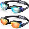 Aegend Swim Goggles 2-Pack No Leaking Anti-Fog UV Protection Mirrored Adult Men Women Wide View Outdoor