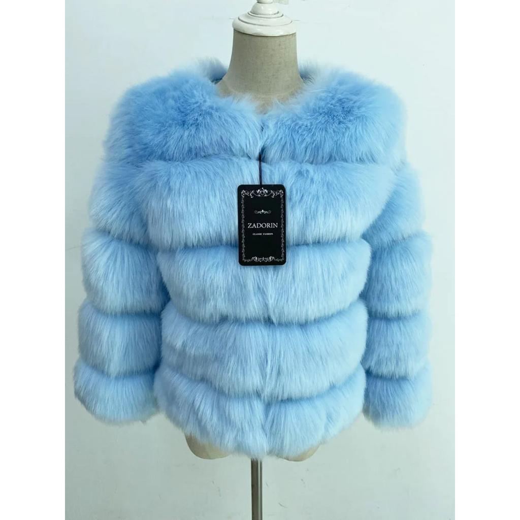 VAYLA Mink Coat Winter Black White Faux Fur Coat Woman Elegant Fluffy Faux Fur Jacket Top Short Fur Coats Woman Clothing