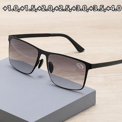Lunettes de presbytie à monture carrée pour hommes Vintage, à des fins lointaines et proches, lunettes de lecture anti-ultraviolettes pour ordinateur