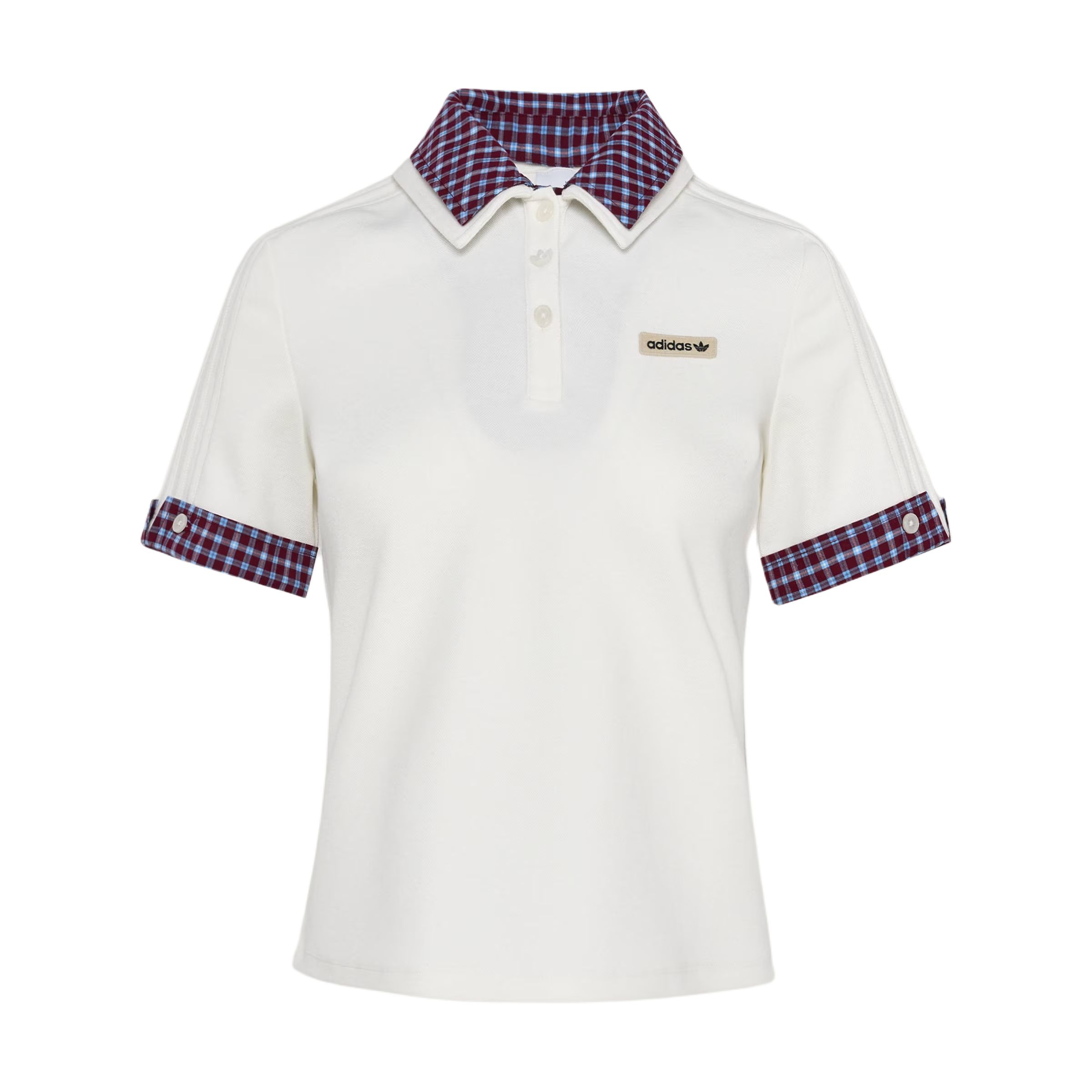 

Adidas Originals Plaid Short Sleeve Polo Shirt Women tops KU9397 XS
