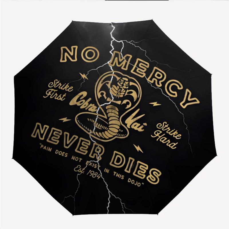 Cobra Kai Fashionable Automatic Opening/Closing Folding Umbrella. Portable and Foldable, Ideal for Gift, Travel, and Daily Use.