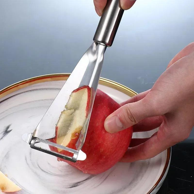 1 Pcs New Stainless Steel Fruit Carving Knife Triangular Shape Vegetable Knife Slicer Antislip Blades Kitchen Accessories
