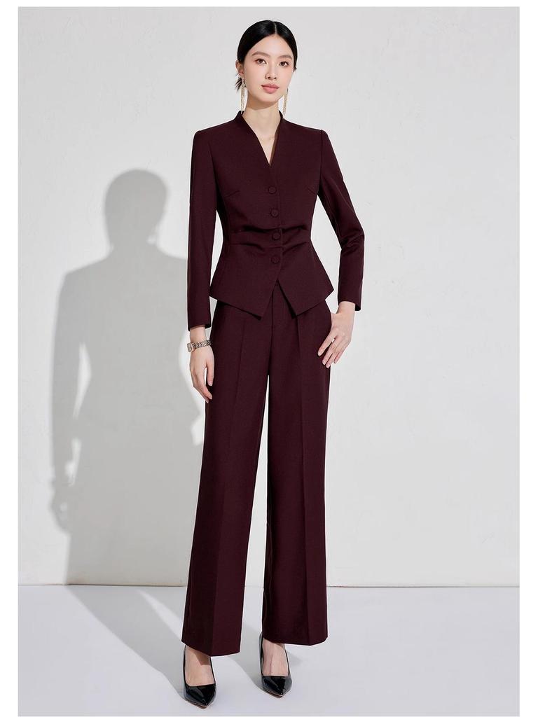 Aishangchen Women's Red Classic High-End Suit Set for Autumn/Winter Commute and Workwear
