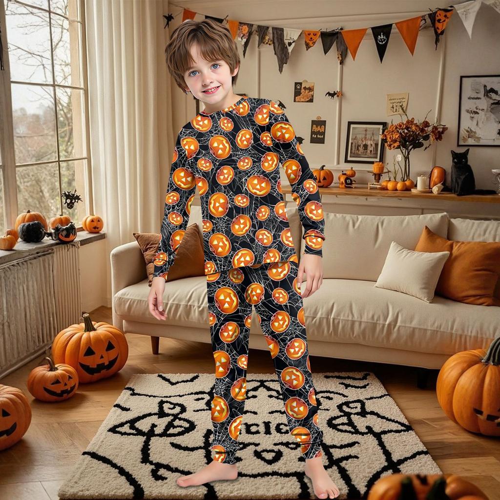 Family Matching Print Sets Pajamas Loungewear Outfits Family Matching Long Sleeve Tops+Pants Set