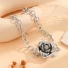 Coarse Big Lockbone Chain Exaggerated Flower Neck Chain Rose Flower Pendant Necklace  Gift Jewelry