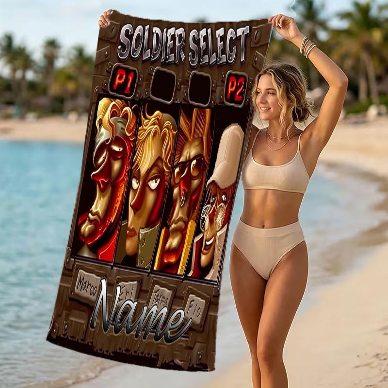 Customizable personalized beach towels Metal Slug themed designs.Suitable for the beach, yoga, sports;ideal as beach accessories