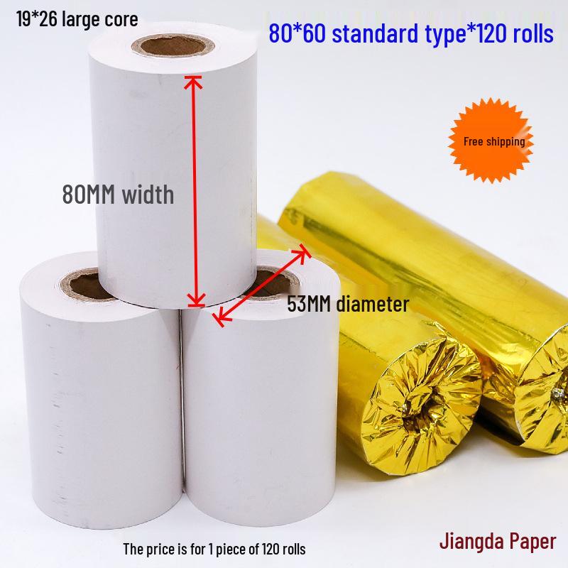 Enhanced Thermal Receipt Paper 80x60mm, 80x50mm - Kitchen-Grade, Waterproof, Tear-Resistant, Ideal for Delivery and Catering Printing.