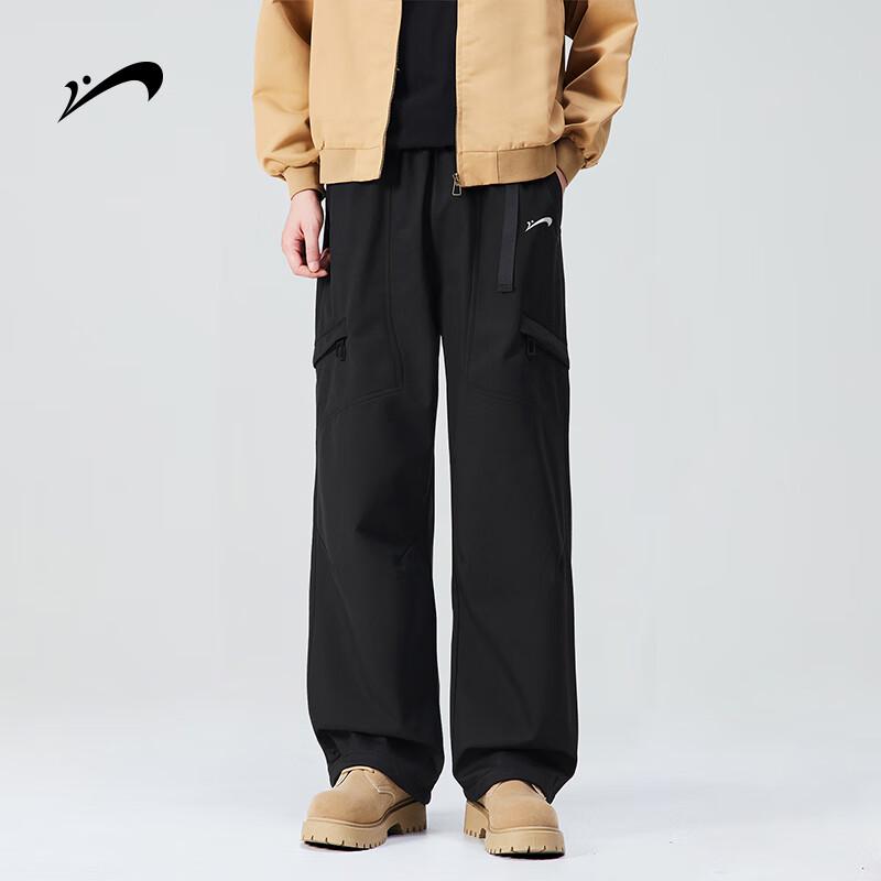 Guirenniao Men's Fleece-Lined Straight-Leg Cargo Pants