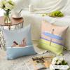 Summer Surfing Ins Art Cushion Cover Natural Linen Organic Fabric DoubleSided Printing Sofa Home Decor Gift Pillow Case