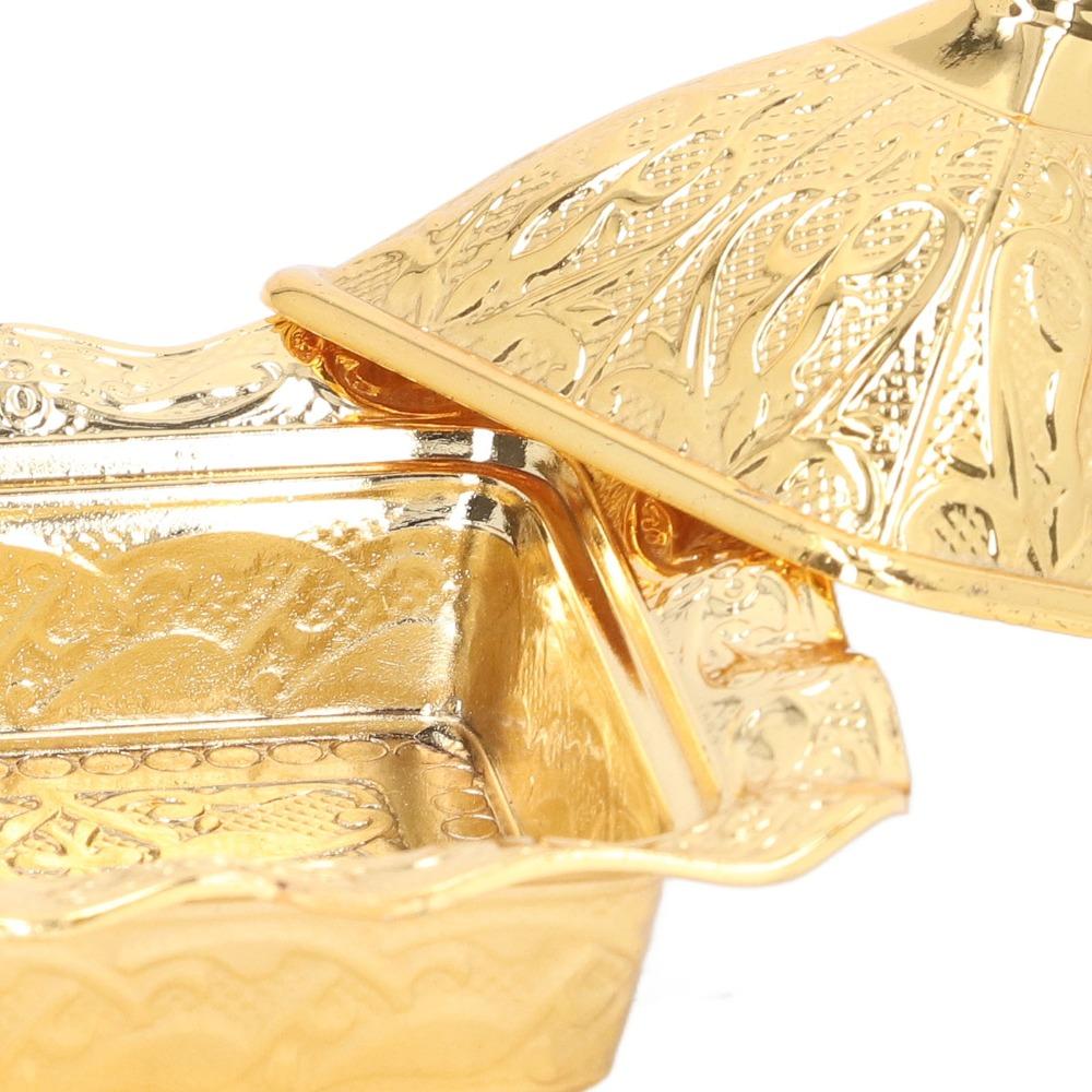 Quadrate Gold Serving Bowl Alloy Serving Dish Sugar Bowls Turkish Bowl Party