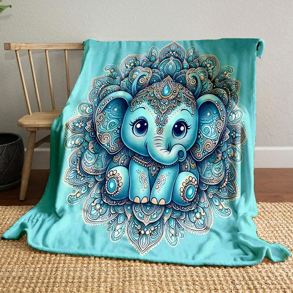 Mandala Elephant Art Blanket print blanket soft and cozy perfect for the living room bed sofa or a nap,gift