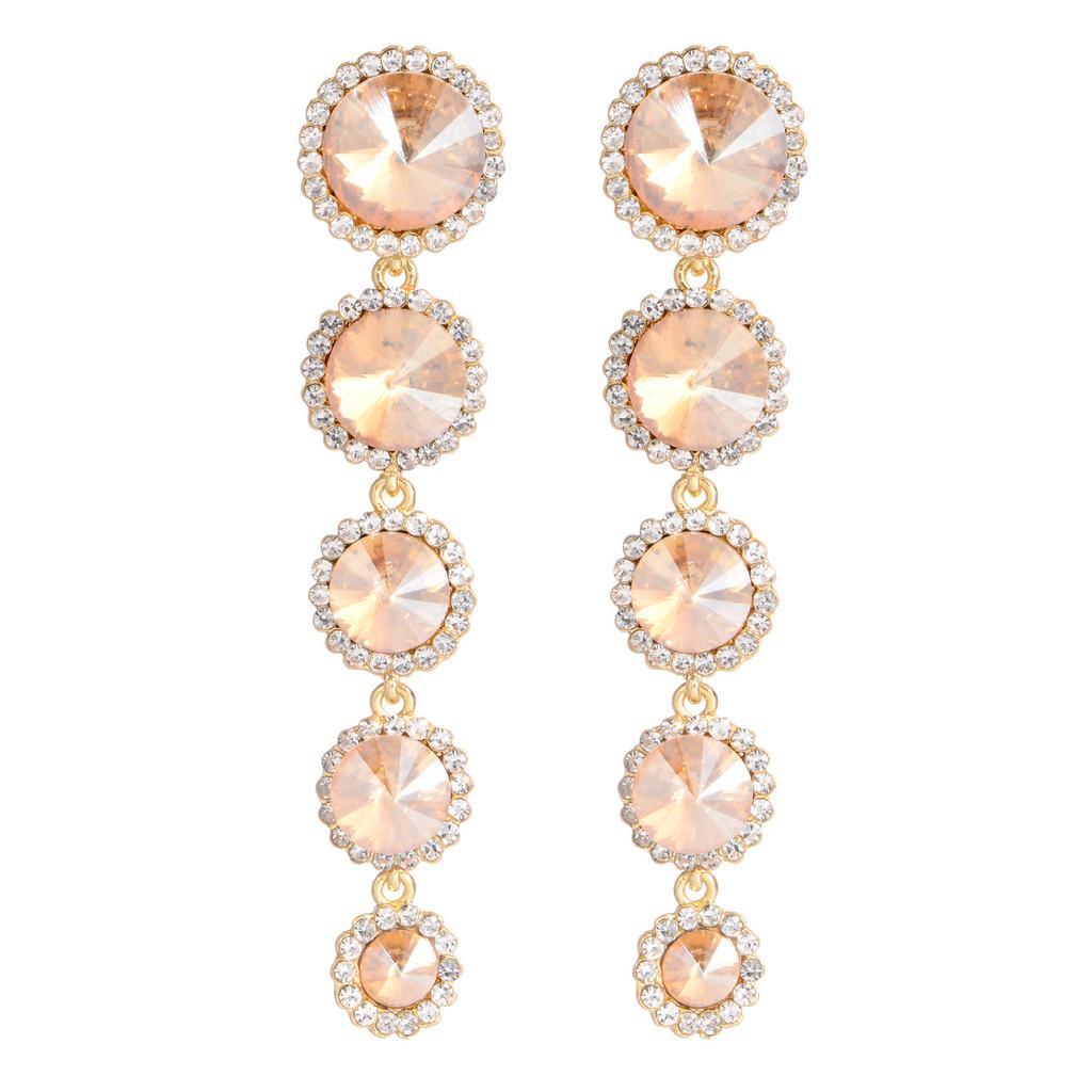 Geometric Style Drop Earrings For Women Alloy Crystal Tassel Fashion Jewelry