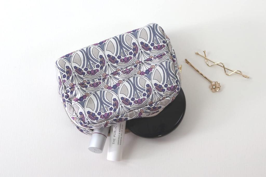 DDintex FLORET LONDON Square Tissue 13 X 5 X 10 Cm Pouch, Mauberina, Grey, [Liberty Print]