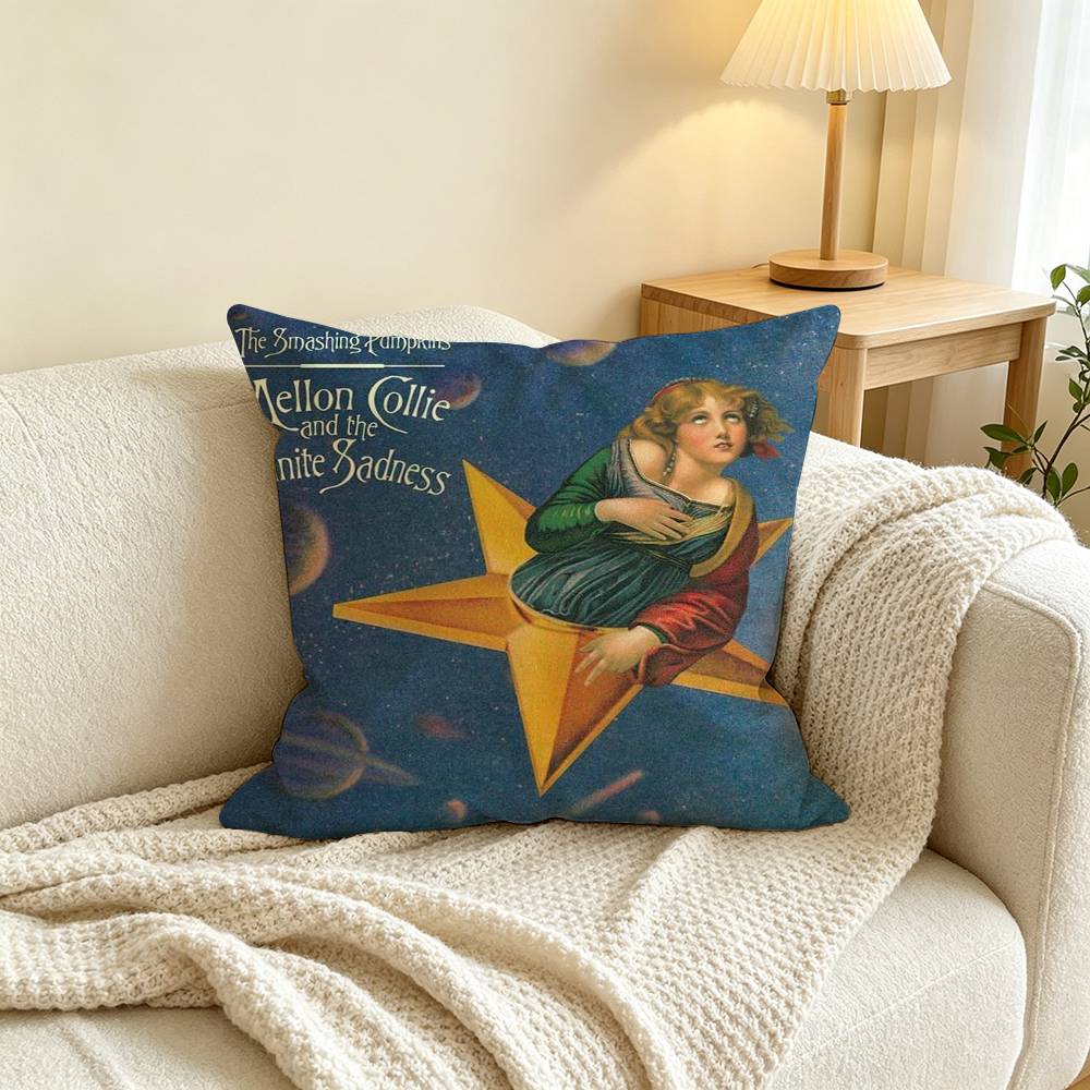 Band S-Smashing P-Pumpkins  Square Double-Sided printed Pillow Case Bedroom Bedside Pillow Sofa Cushion Cover