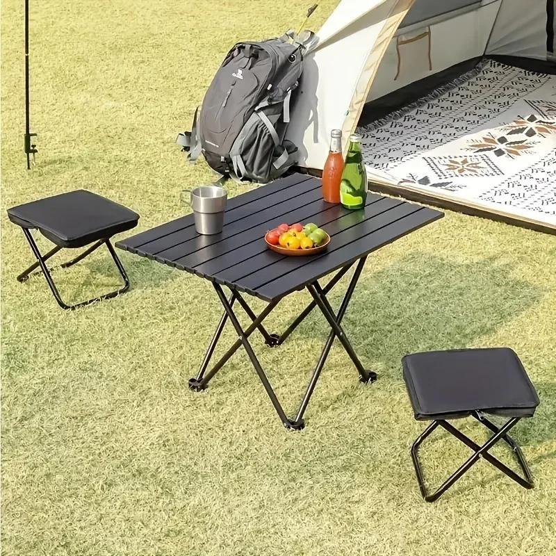 Portable Folding Stool for Camping Picnic Fishing Lightweight Durable Iron Frame Compact Amagi