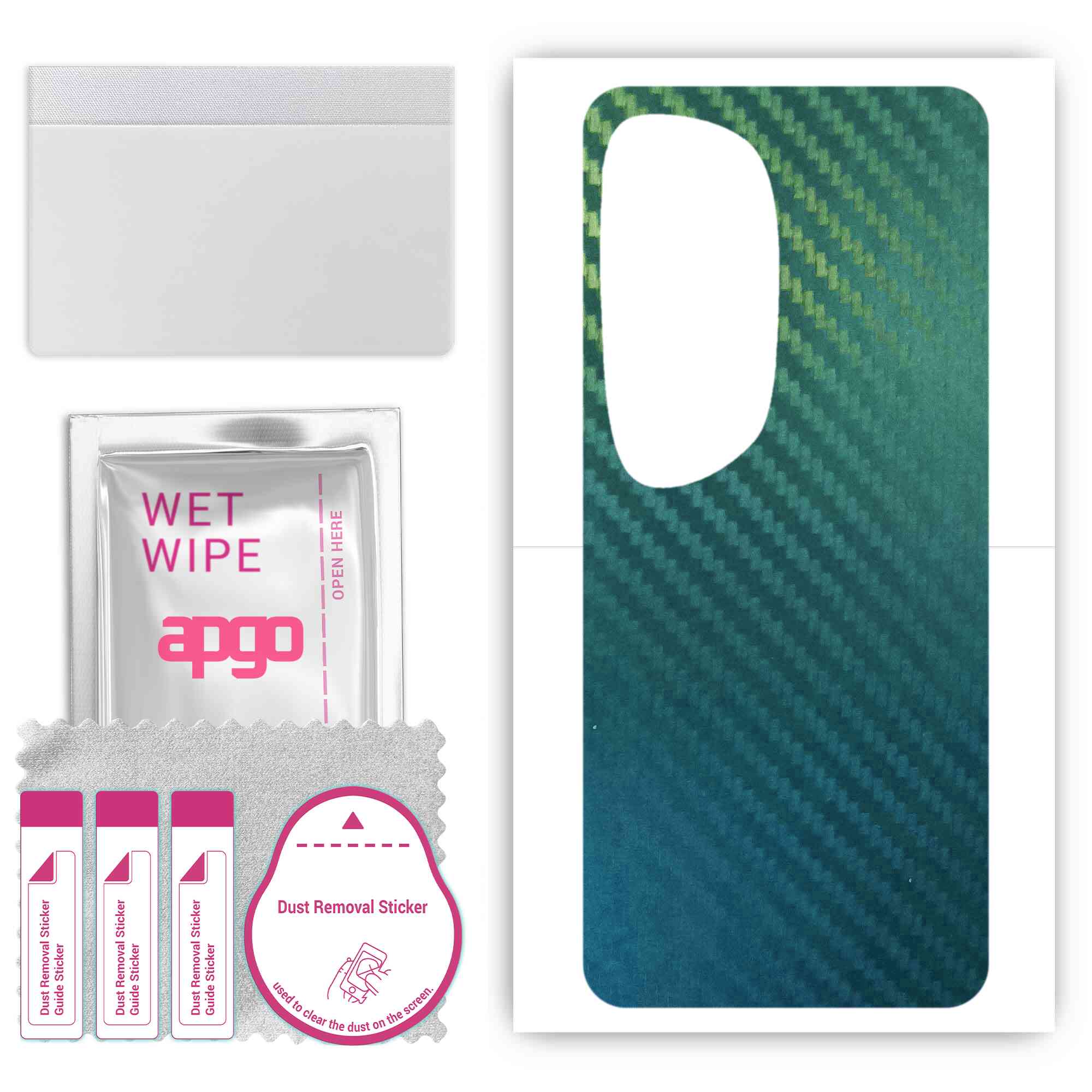 

Apgo Protective Skin Sticker for the back compatible with Huawei P60 Art., Wrap Film, Foil, Vinyl - Pattern Carbon Chameleon CAKA1