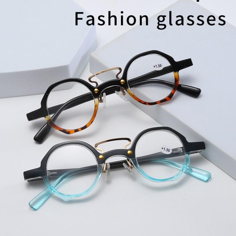 Vintage Small Round Frame Reading Glasses For Men Women Anti Blue Light Eyeglasses Elderly Magnifying Presbyopia Glasses+1.0~~4