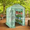 Walk-in Green House, 4.6 X 4.6 X 6.6 Ft Greenhouse with Shelves, Set Up In Minutes, High Strength PE Cover with Doors & Windows and Steel Frame,