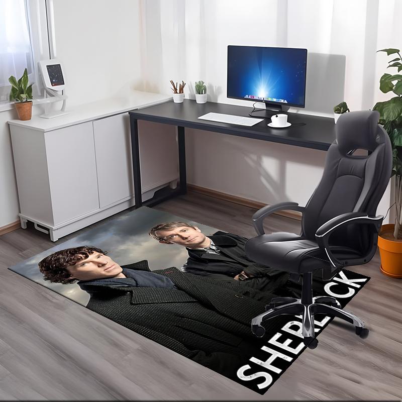 Sherlock Printed Carpetrugfor Office Chair Living Room Bedroom Kitchen Room Decor Gifts