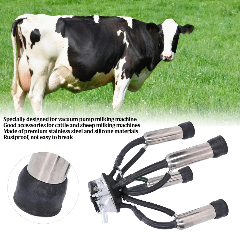 Melkklauen-Melkbecher-Set Melkklauen-Set Kuhmelkklauen-Set Silikon Edelstahl Rostfreies Becher-Set für Vakuumpumpe Melkmaschine