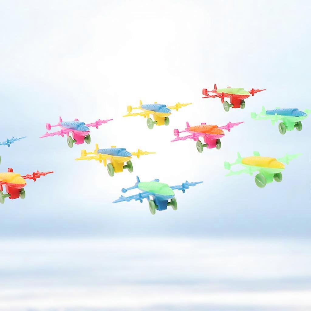 10 Pcs Mini Plastic Bomber Plane Fighter Aircraft Model Toy Military Gifts Kids