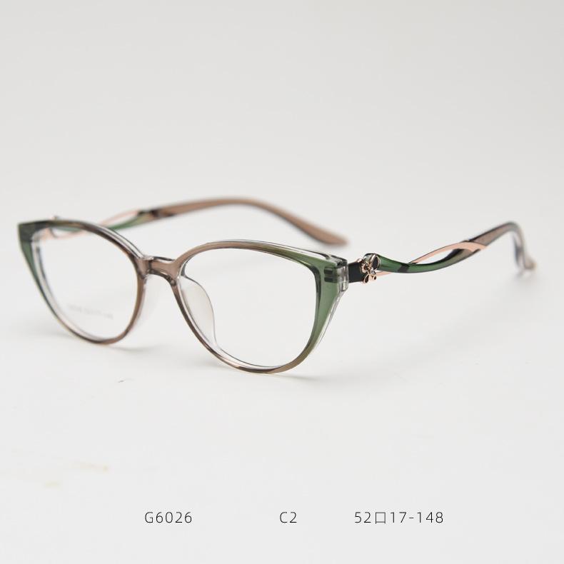 TR90 Cat Eye Myopia Glasses Women Fashion Metal Frame Blue Light Blocking Nearsighted Glasses -1.5 -2