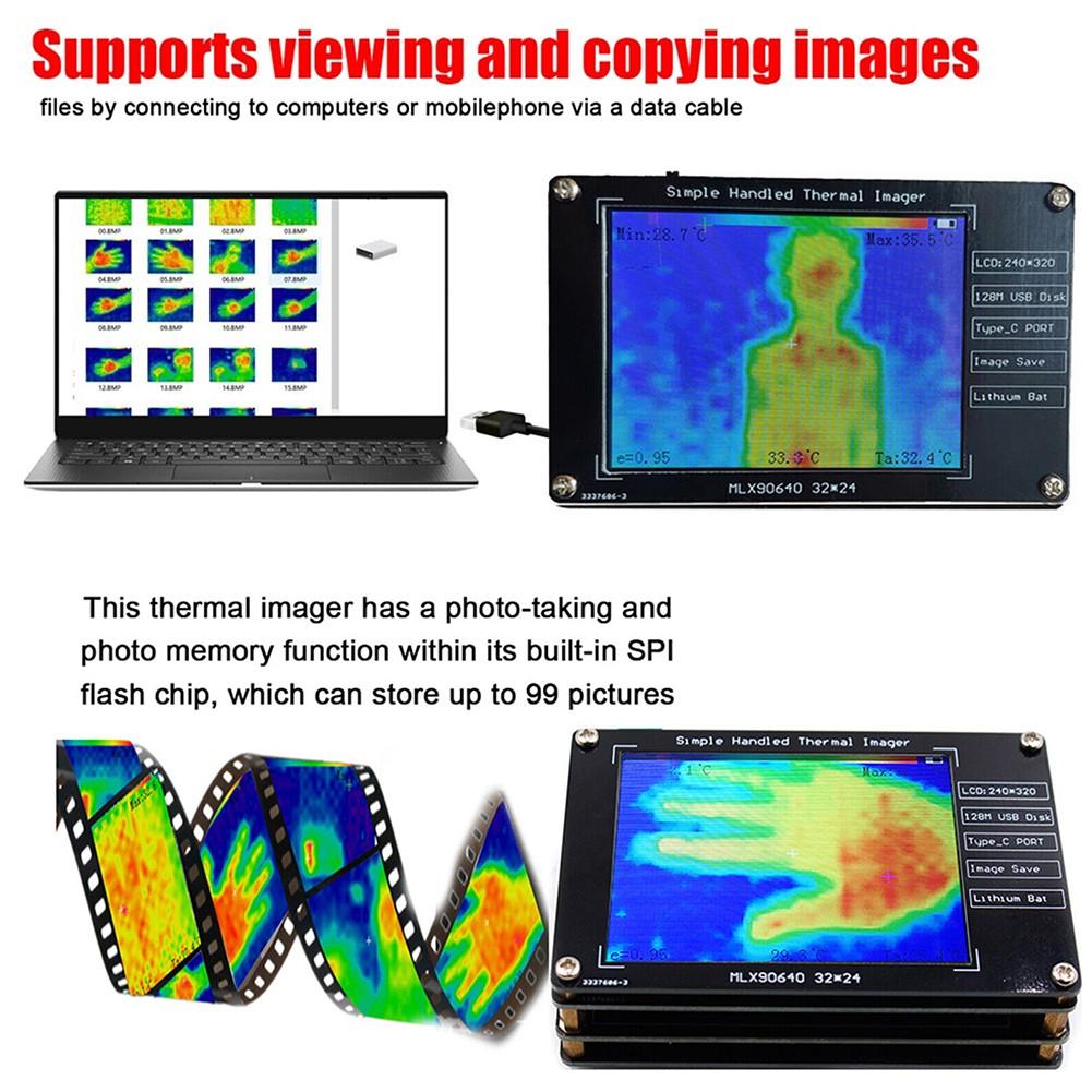 Einfaches Hand-Wärmebildkamera mit 2,8\" Bildschirm MLX90640