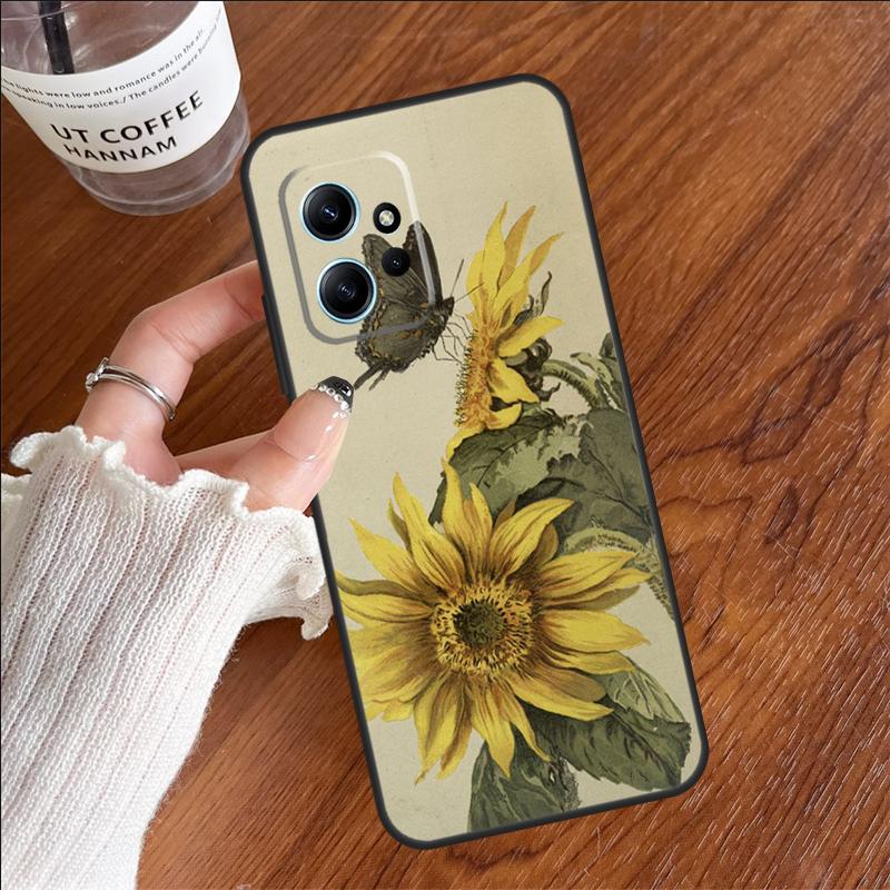 Beautiful Yellow Sunflower Case For Xiaomi Redmi 14C 13C 12C 10C Redmi Note 14 13 11 9 10 12 Pro 9S 10S 11S 12S Cover