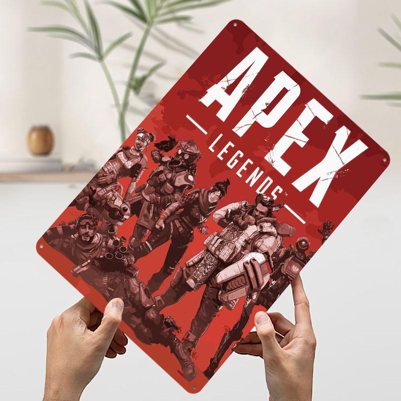 

Apex Legends Game Tin Plaque Poster Customized Wall Art Retro Vintage Metal Signs for Man Cave Room Decoration Gaming Wand Deko 7.9x11.8In(20x30cm)
