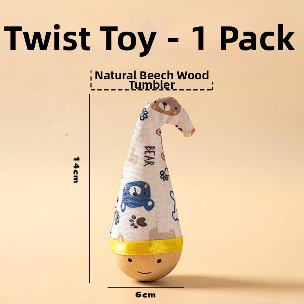 Wear-Resistant Cat Tumbler Wobbler Cartoon Pattern Wobble Ball Interactive Cat Toy  for Kitten Play