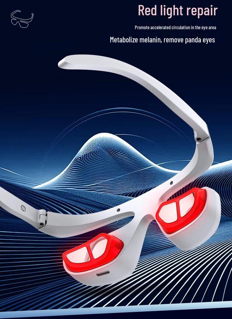 Portable Wireless Eye Massager with Hot Compress & Red Light Therapy for Dark Circles