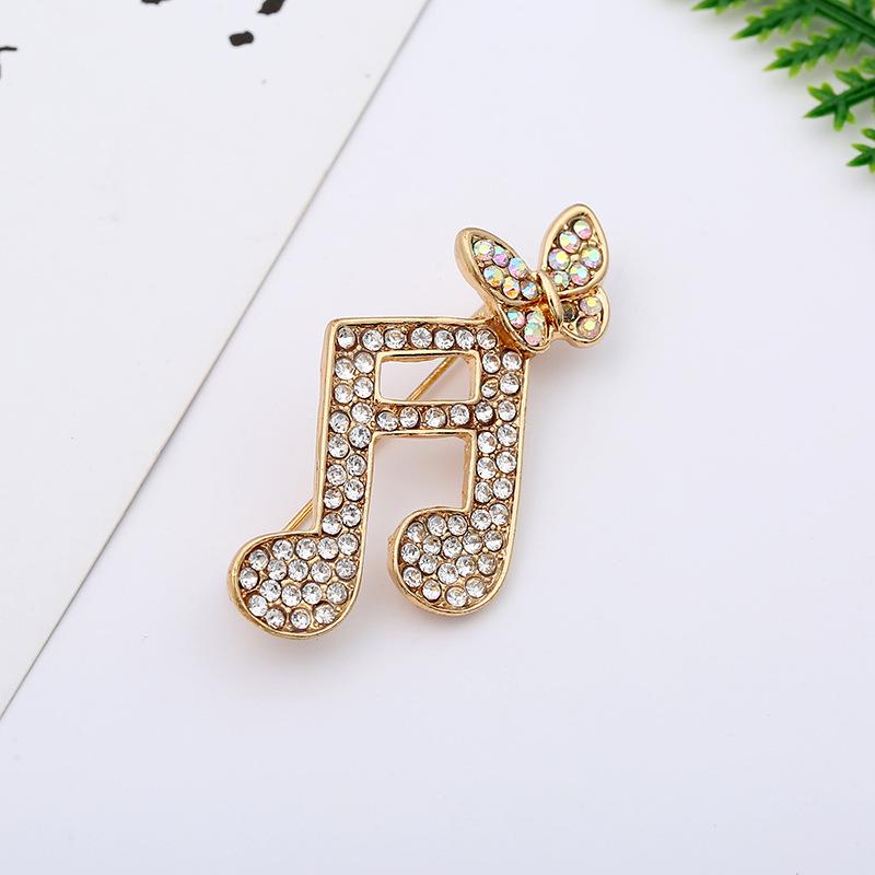 Broche animal incrustée de perles – Bijou de corsage en alliage style dessin animé en forme de goutte d'huile pour femme