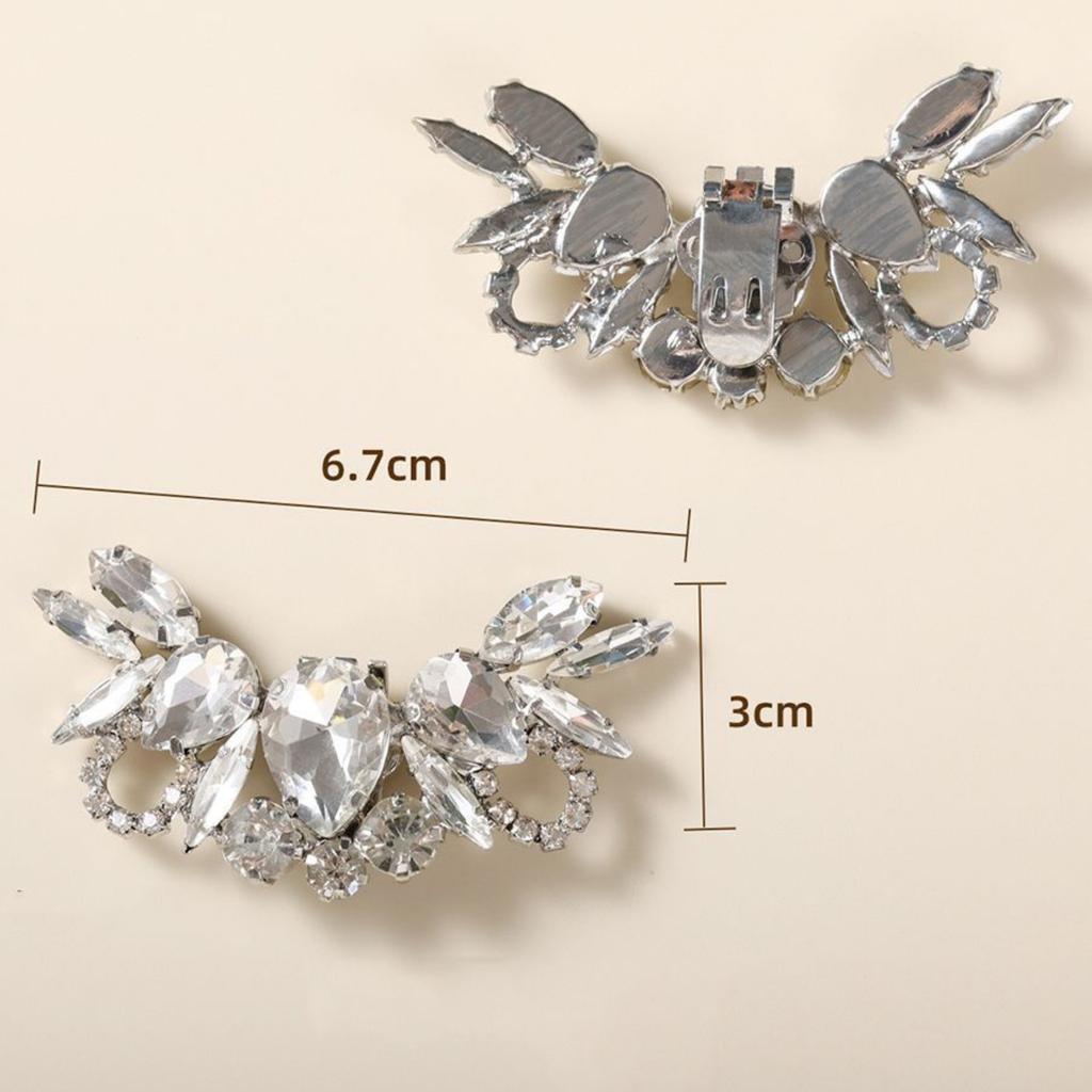 2pcs Crystal Shoe Clips High Heel Accessories Decorative Shoe Buckles Wedding Shoe Decorations Rhinestone Embellishments for Footwear
