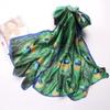 Women Fashion Green Peacock Design Scarf Silk Shawl Scarf Beachwear Women Wrap Caps 180*90cm