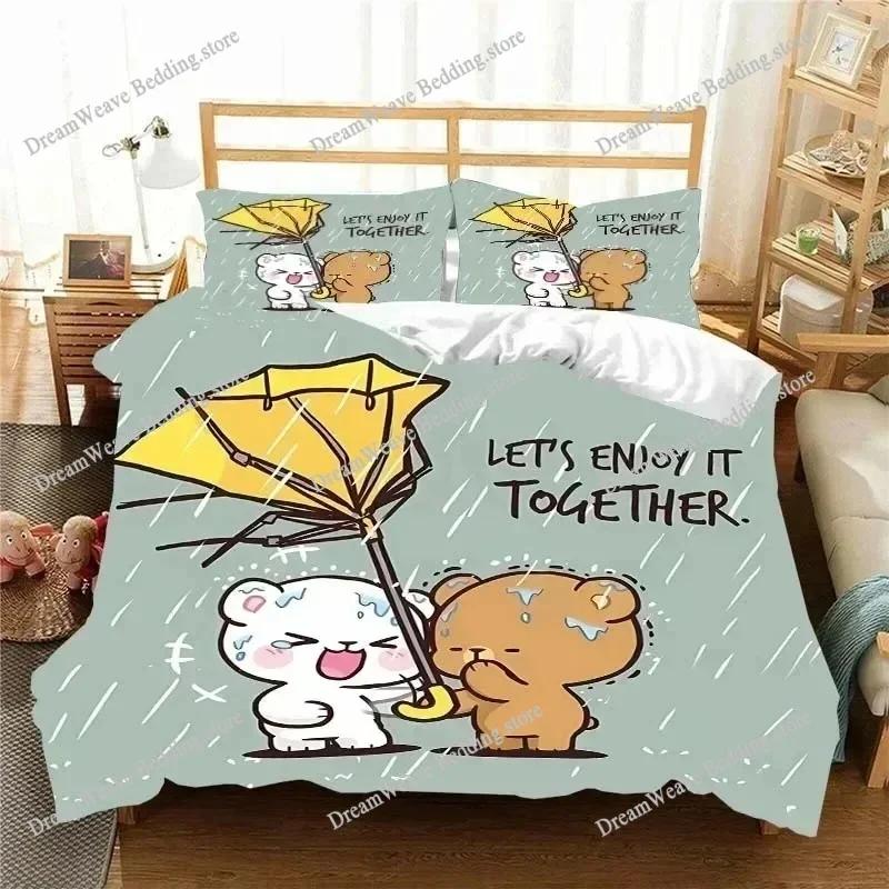 Kawaii Bubu Dudu Bedding Set Cute Bears Kawaii Duvet Cover for Boy Girl 3D Printing Anime Bubu Quilt Cover King Twin Double741